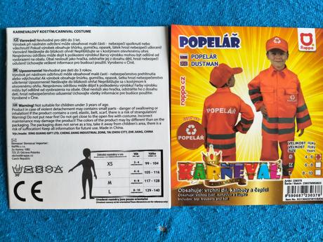 Kostým popelář - smetiar, 