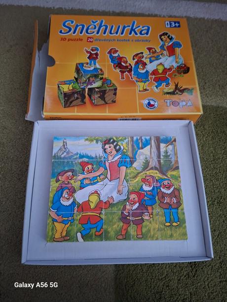 Drevené kocky snehulienka, 