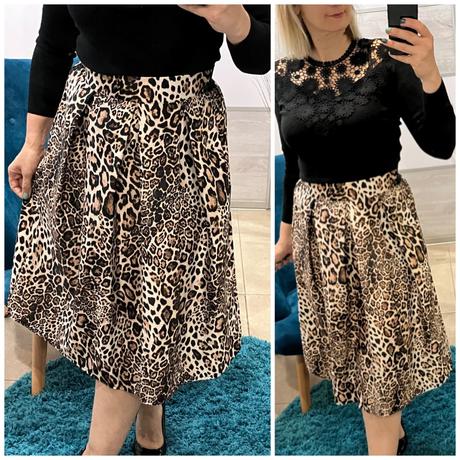 Dámska sukňa s leopardím vzorom, l / m / xl