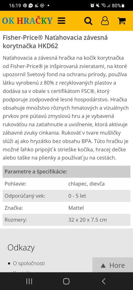 Fisher-price naťahovacia závesná korytnačka, 