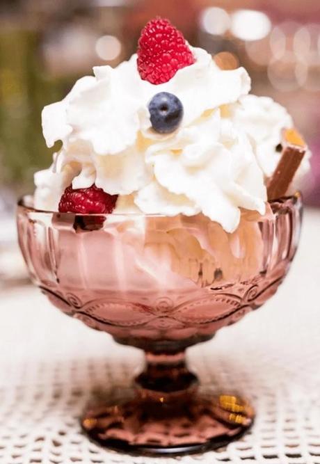 Poháre na zmrzlinu, ružová, vintage, fregata, 