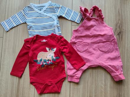 2x bavlnené body + nohavice, h&m,56