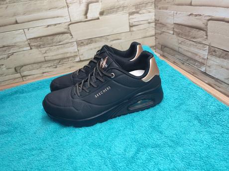 Skechers 38 - dámske čierne kožené našuchovacie, skechers,38