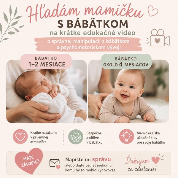 Hľadám mamičku na natáčanie edukatívneho videa