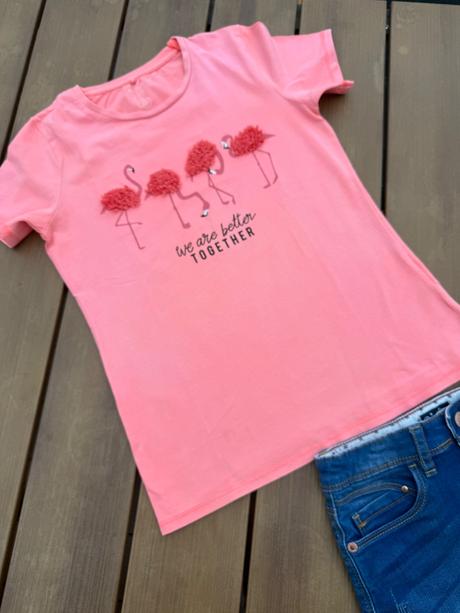 Tričko s 3d plameniakmi 146-152, name it,146