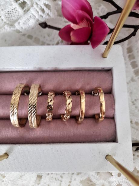 3x náušnice kruhy, 