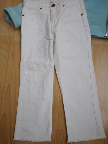 Biele džínsy, h&m,110
