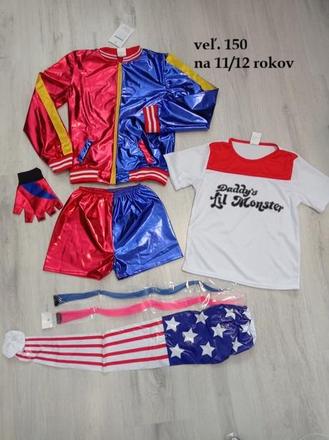 Nový kostým harley quinn s visačkou na 11/12 rokov, 
