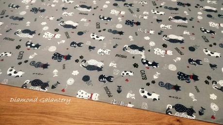 Bavlnená látka - mačky - cena za 10 centimetrov,