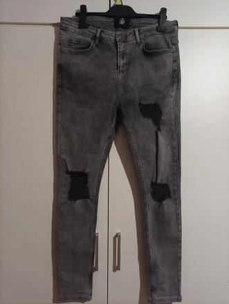 Čierne rip repair jeans, m