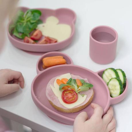 Jedálenský silikónový set panda, 