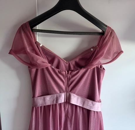 Ružové dlhé spoločenské šaty, m