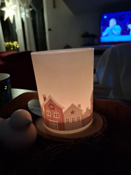 Celoročný svietnik-lucerna domčeky, dedinka, 