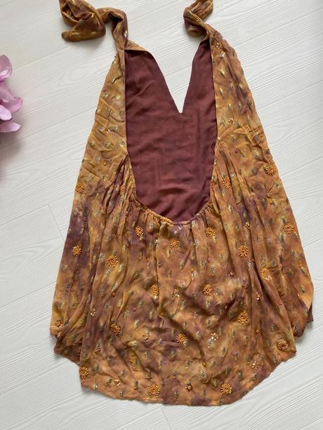 Zara - šifónové camel šaty, zara