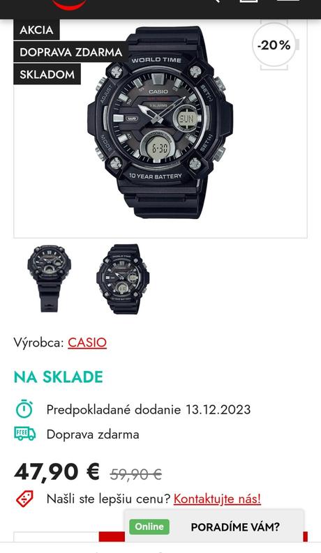 Pánske hodinky casio, casio