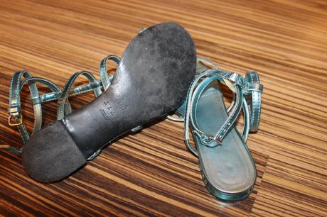 Modré metalické sandále mango v. 38, mango,38