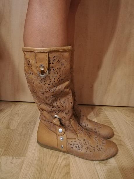 Dámske luxusné kožené čižmy, 37