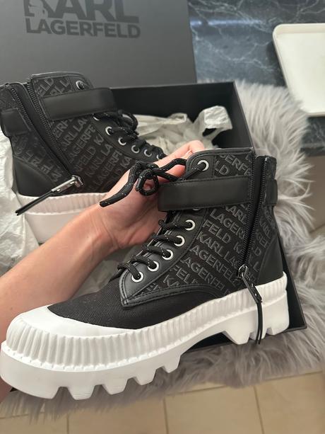 Krásne štýlové čižmy karl lagerfeld v krabici, 39, karl lagerfeld,39
