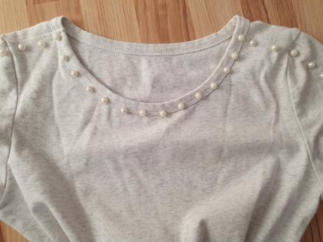 Predĺžené tričko s perlami, s