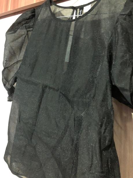Blúzka s naberanymi rukávmi, h&m,xs