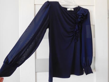 Blúzočka pružná s tilovým rukávom, 36/38 v,, 38