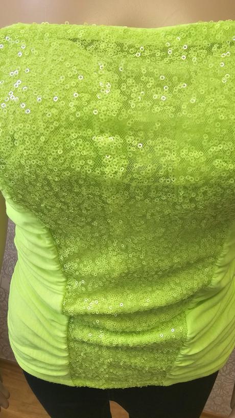 Neónový top s flitrami, m