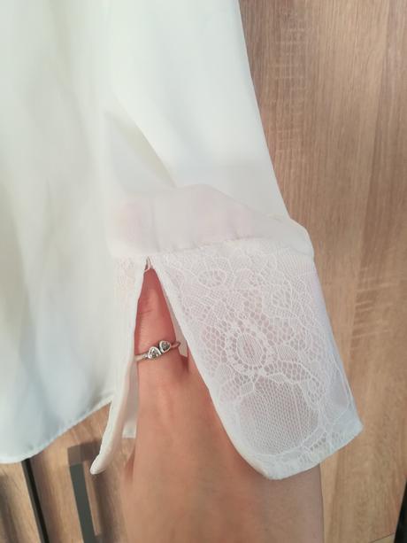 Biela blúzka s čipkou, zara,m