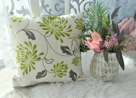 Zeleno krémová obliečka na vankúš, 