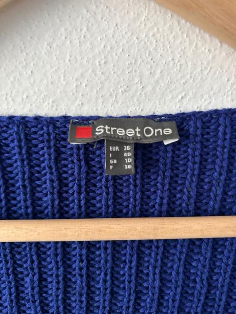 Street one modrý pletený sveter, street one,s