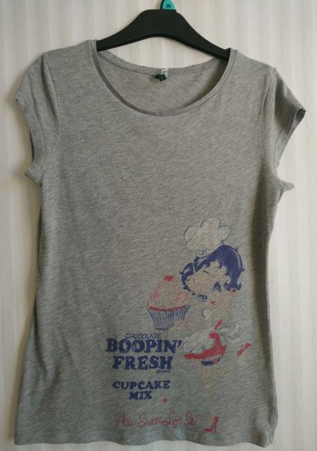 Dámske sivý top betty boop, benetton, benetton,s