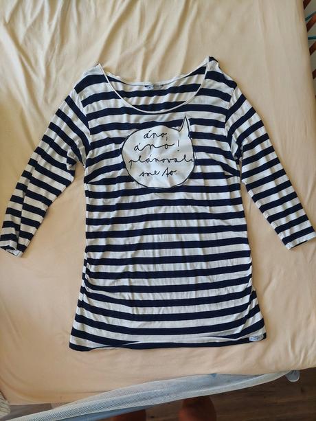 Príjemné tenké tehotenské tričko s 3/4 rukávmi, l