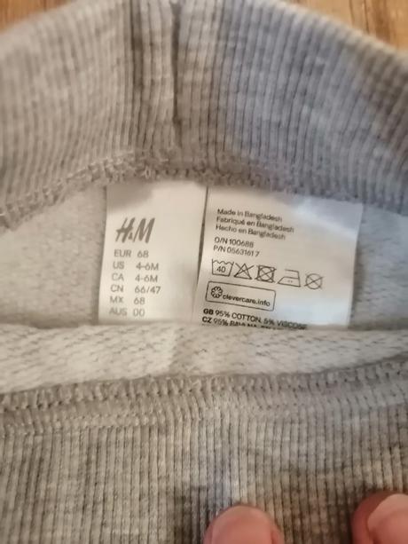 Tepláky, h&m,68