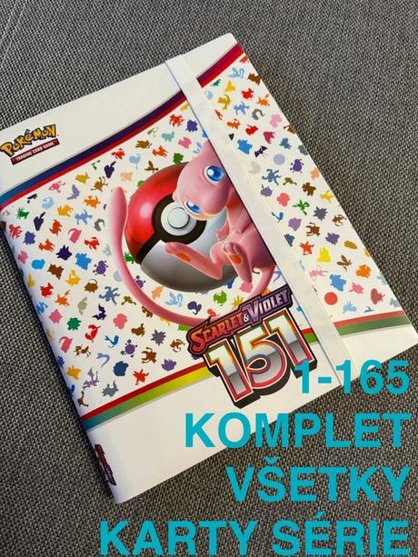 Pokémon 151 album s kartičkami 1-165 komplet,