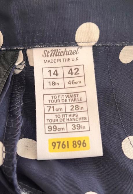 Modrá bodkovaná sukňa, mark&spencer, s/m, marks & spencer,s