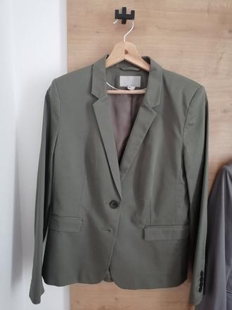 Olivové khaki dámske sako, h&m,42