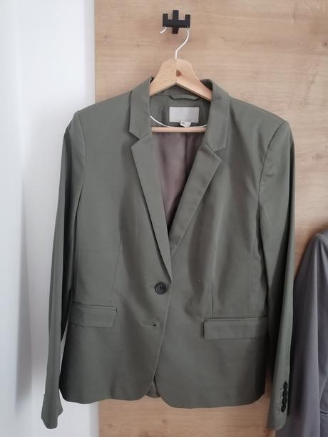 Olivové khaki dámske sako, h&m,42