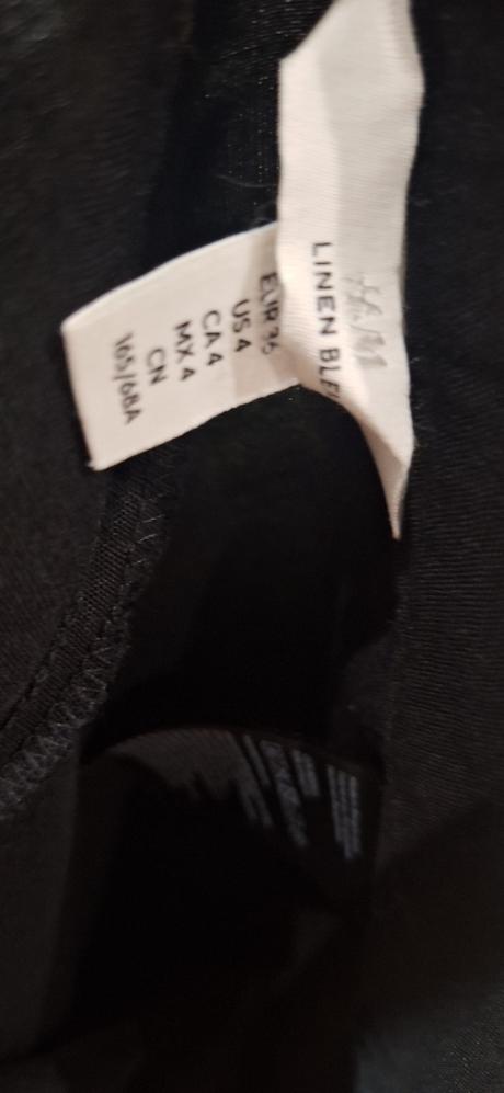 Ľanové čierne šioké nohavice h&m vel 36, h&m,36