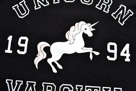 Čierna mikina unicorn v 158/164, h&m,158