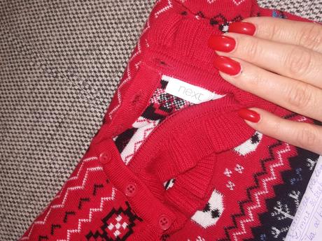 Roztomilé vianočné pletené šaty s pancuskami, next,110