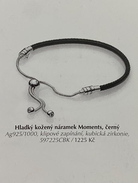 Pandora čierny koženy naramok, pandora