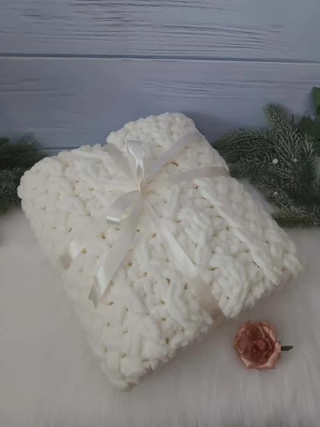 Mäkučká detská puffy deka do postieľky smotanová, 