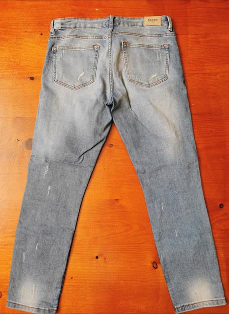 Bledomodré slim 7/8 rifle cropp, 38