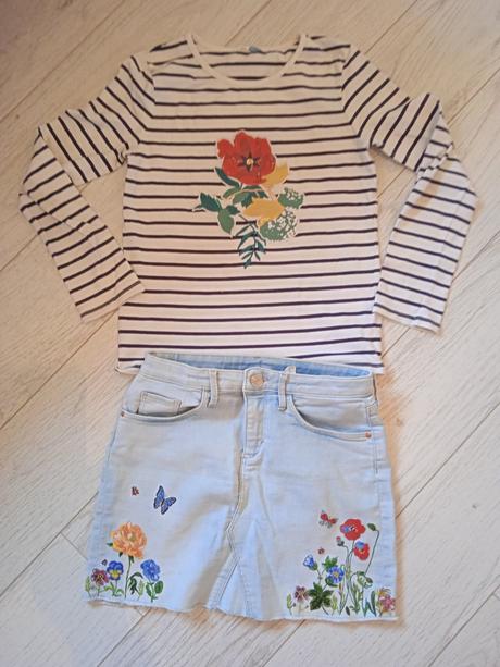 Letný komplet lúčne kvety 146/152, h&m,146