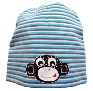 Pinkie čiapka tyrkys/grey monkey, pinkie,80 - 116