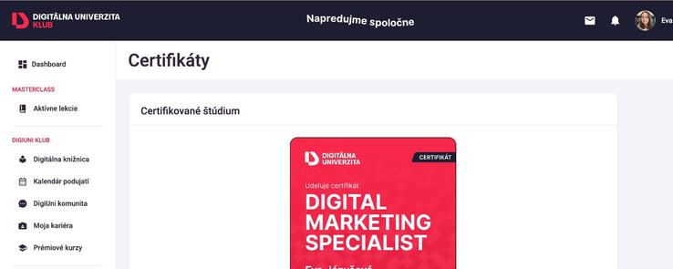 Certifikované štúdium digitálneho marketingu (Digitálna Univerzita)