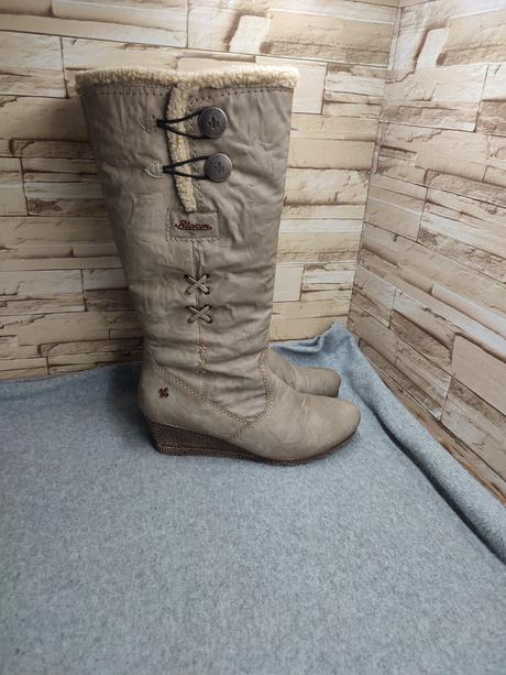 Rieker 40 - dámske zateplené béžové čižmy, rieker,40