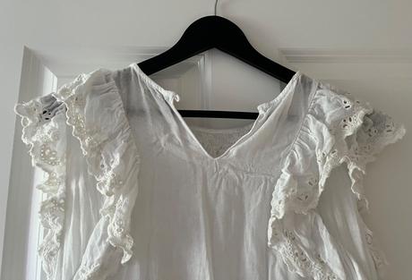 Biely top s volánmi, zara, m/38, zara,m