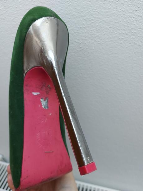 Tmavozelené lodičky na platforme, 41