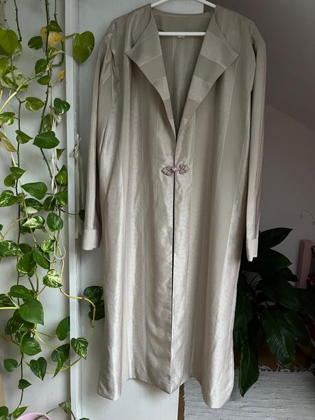 Dlhý kardigán/ dlhé kimono béžové, 5xl