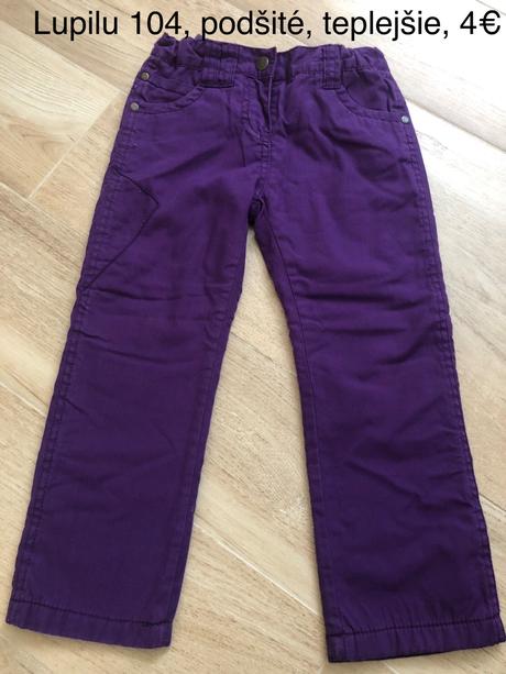 Podšité nohavice teplučké, lupilu,104